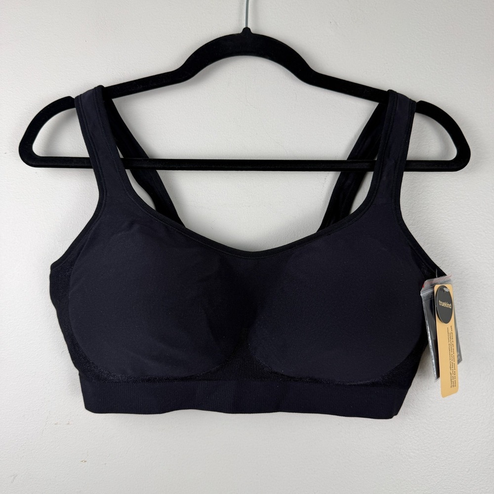 Truekind Daily Comfort Wireless Shaper Bra Womens Size XL Black Seamless Stretch